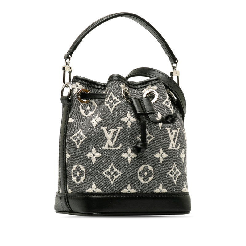 Louis Vuitton Jacquard Monogram Nano Noe Bag Shoulder Bag Grey Black
