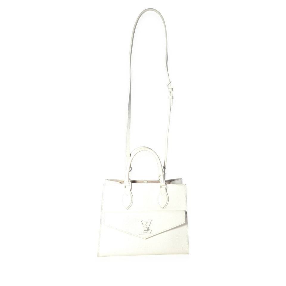 Louis Vuitton White Leather Monochrome Lockme Tote PM