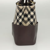 Burberry Nova Check Beige Wool Tote Bag ( )