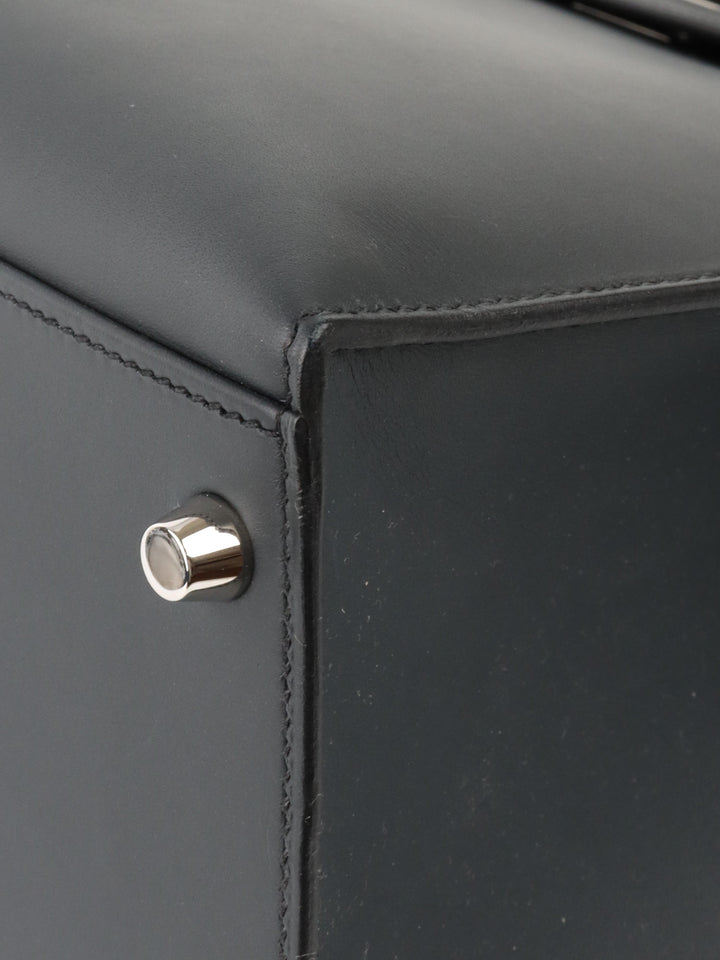Hermes Kelly 35 Black Sombrero Leather PHW.
