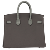 Hermes25cm Birkin Touch Gris Meyer Togo/ Matte Alligator Palladium Hardware