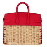 Hermes25cm Birkin Picnic Framboise Swift Leather/ Osier Wicker Palladium Hardware