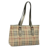 Burberry Haymarket Beige Canvas Shoulder Bag ( )