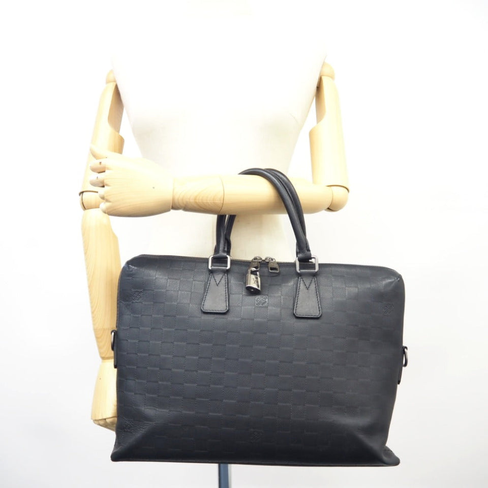 Louis Vuitton Porte Document Jour PDJ Damier Infini Shoulder Bag Black