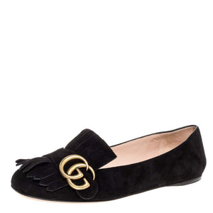 Gucci Marmont Fringe Flat Shoes