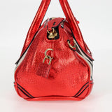 Burberry Nova Check Red Leather Handbag ( )