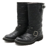 Chanel Matelasse Leather Coco Mark Engineer Boots