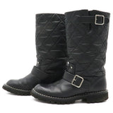 Chanel Matelasse Leather Coco Mark Engineer Boots