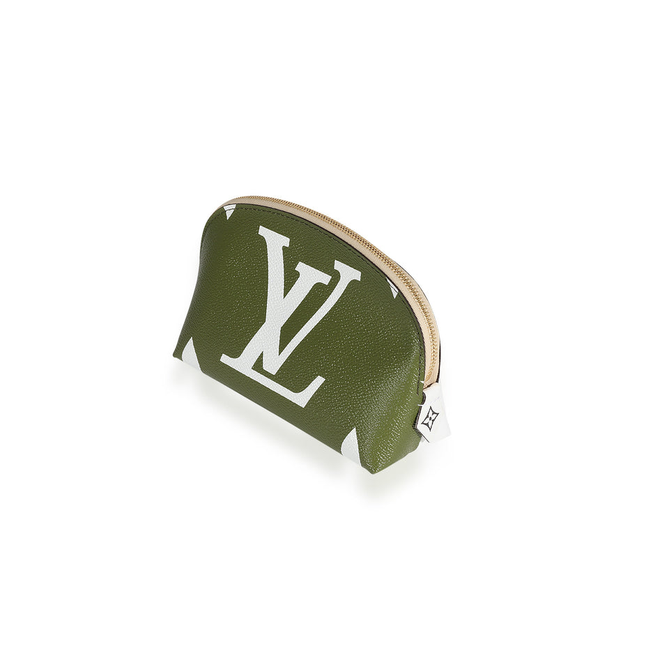 Louis Vuitton Kaki Monogram Giant Canvas Cosmetic Pouch Clutch