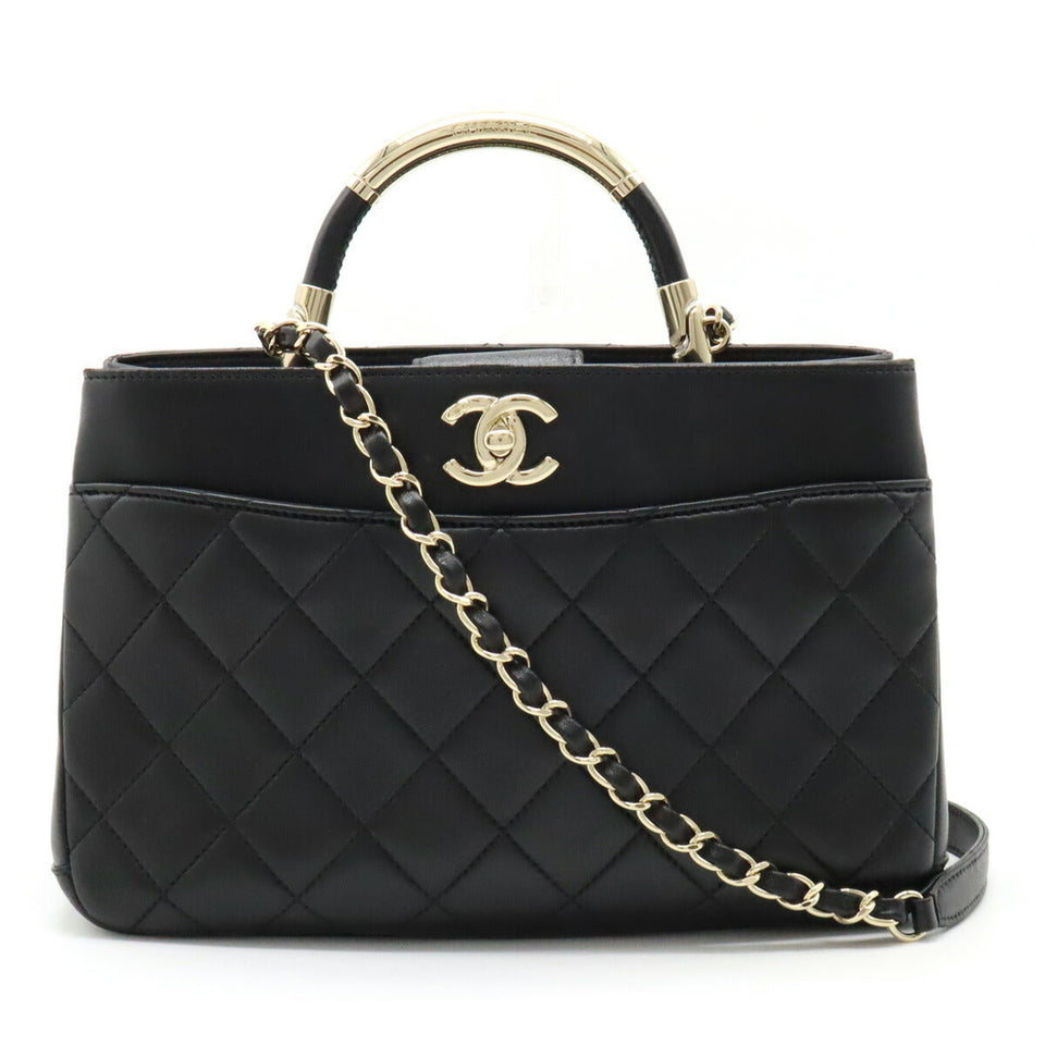 Chanel Leather Matelassé Coco Mark 2way Handbag