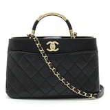 Chanel Leather Matelassé Coco Mark 2way Handbag