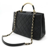 Chanel Leather Matelassé Coco Mark 2way Handbag