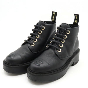 Chanel Leather Pearl Short Boots G36416