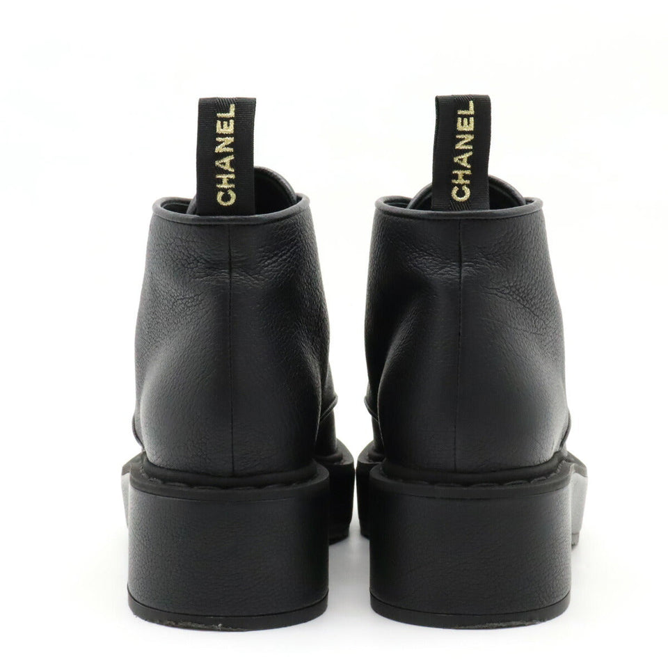 Chanel Leather Pearl Short Boots G36416