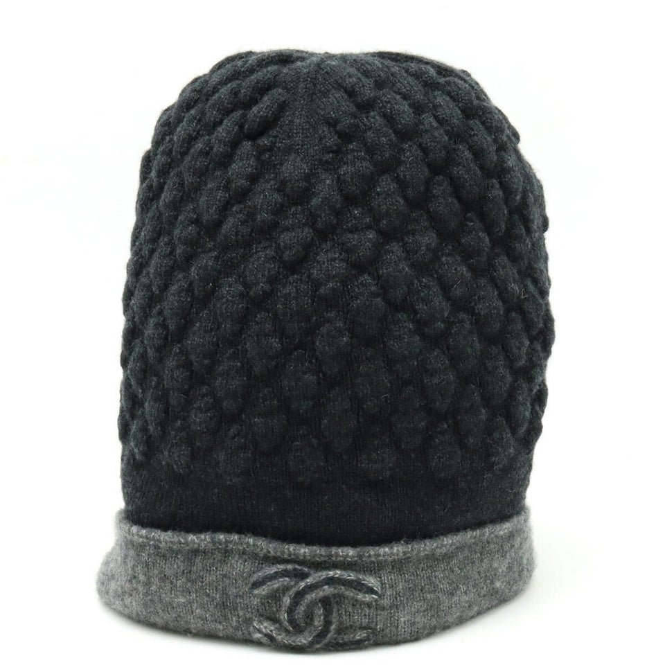 Chanel Cashmere Silk Coco Mark Knit Cap Hat