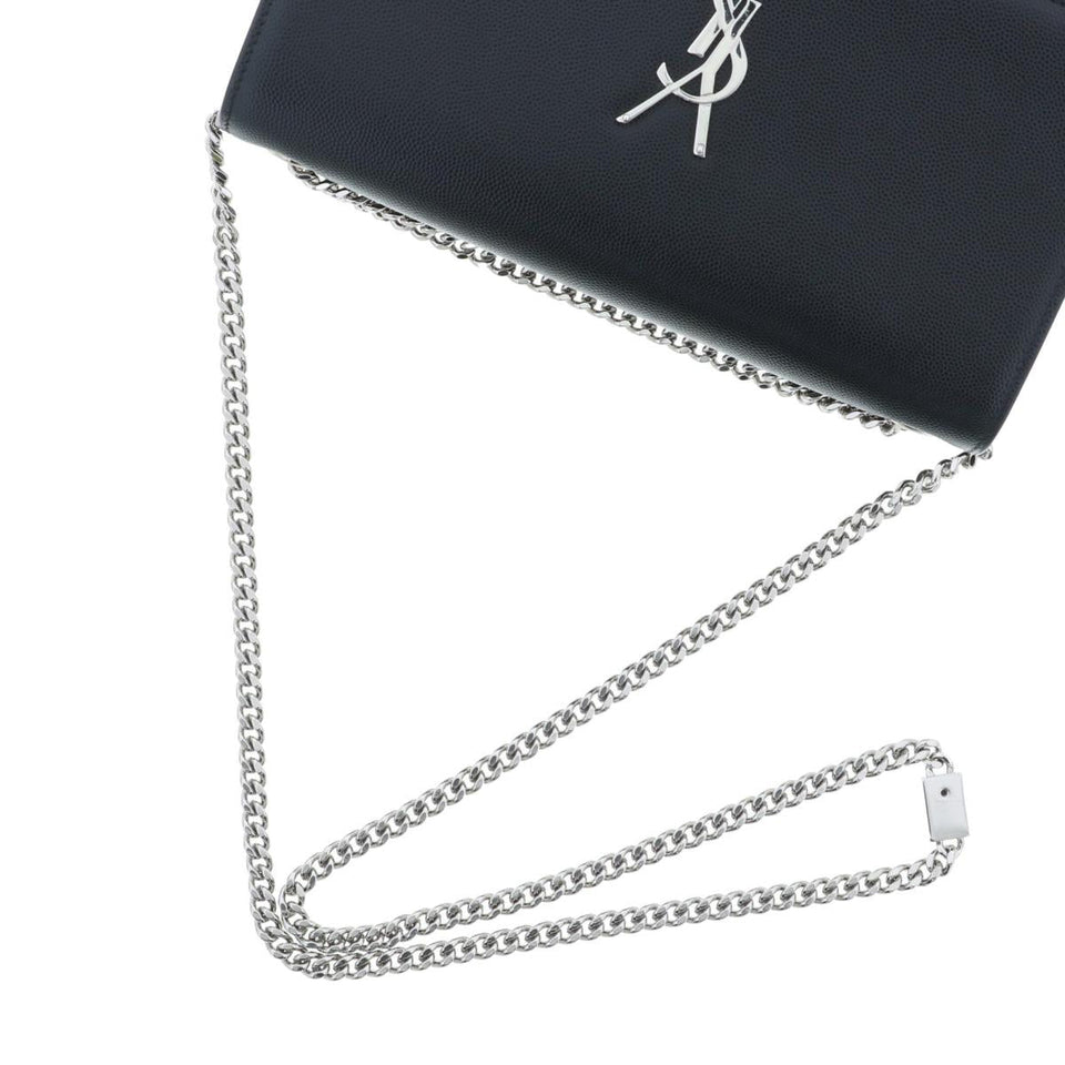 Saint Laurent- Leather Paris Chain Shoulder Bag