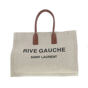 Saint Laurent- Rive Gauche Canvas Leather Tote Bag