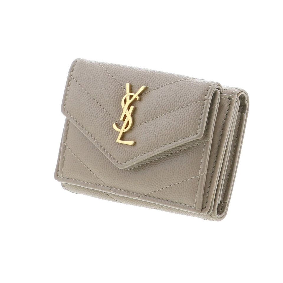 Saint Laurent- Leather Trifold Tiny Wallet