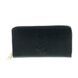Saint Laurent- Leather Round Zipper Long Wallet
