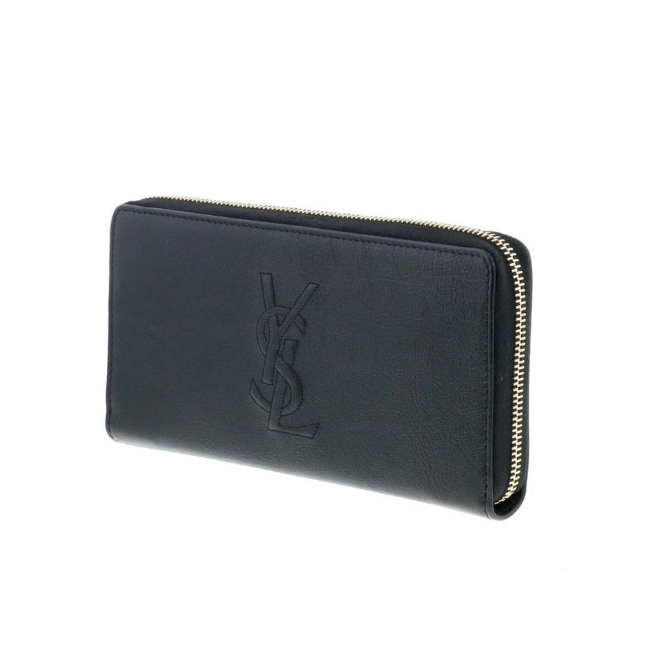 Saint Laurent- Leather Round Zipper Long Wallet