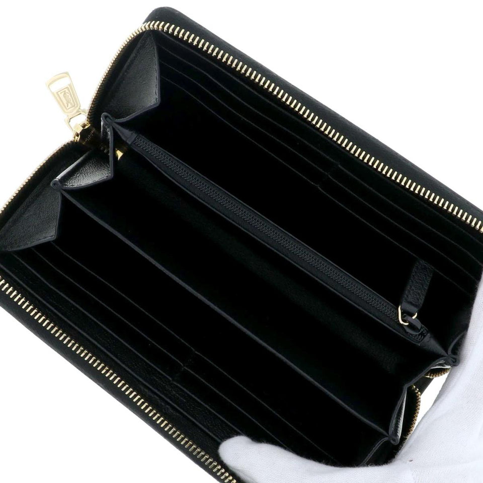 Saint Laurent- Leather Round Zipper Long Wallet