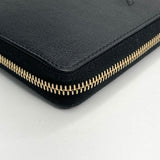 Saint Laurent- Leather Round Zipper Long Wallet