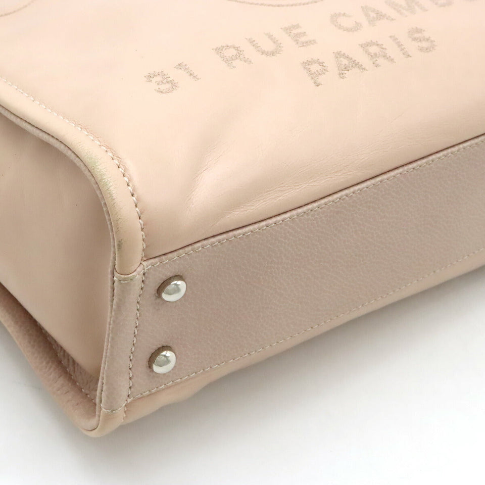 Chanel Calfskin Deauville 2way Bag Pink Beige A93256