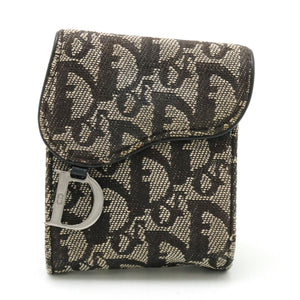 Christian Dior Trotter Canvas Leather Saddle Belt Pouch