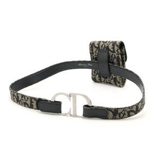 Christian Dior Trotter Canvas Leather Saddle Belt Pouch