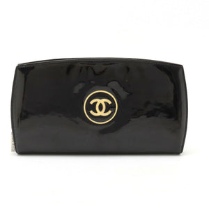 Chanel Patent Leather Make Up Coco Mark Long Wallet A47662