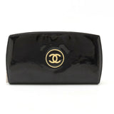 Chanel Patent Leather Make Up Coco Mark Long Wallet A47662
