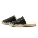 Chanel Coco Mark Leather Espadrille Sandals
