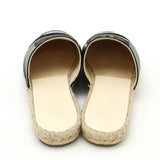 Chanel Coco Mark Leather Espadrille Sandals