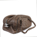 Chanel Metallic Brown CC Bowler Bag with Silver Hardware – Bags Junction