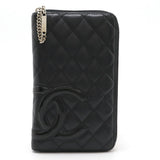 Chanel Cambon Line Coco Mark Leather Enamel Long Wallet A48660