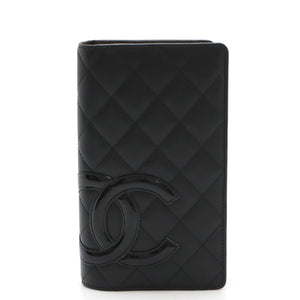 Chanel Soft Calf Cambon Line Coco Mark Long Wallet A26717
