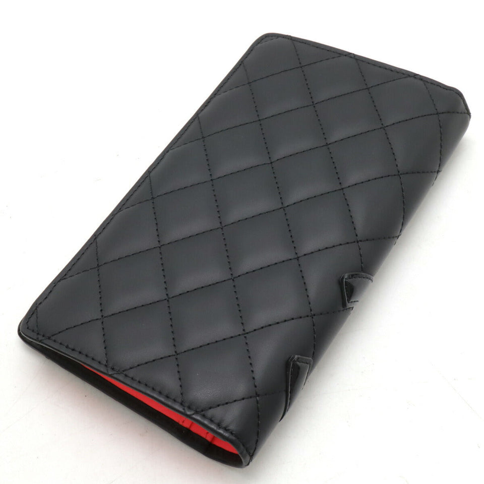 Chanel Soft Calf Cambon Line Coco Mark Long Wallet A26717
