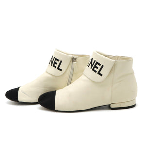 Chanel Fabric Leather Short Boots