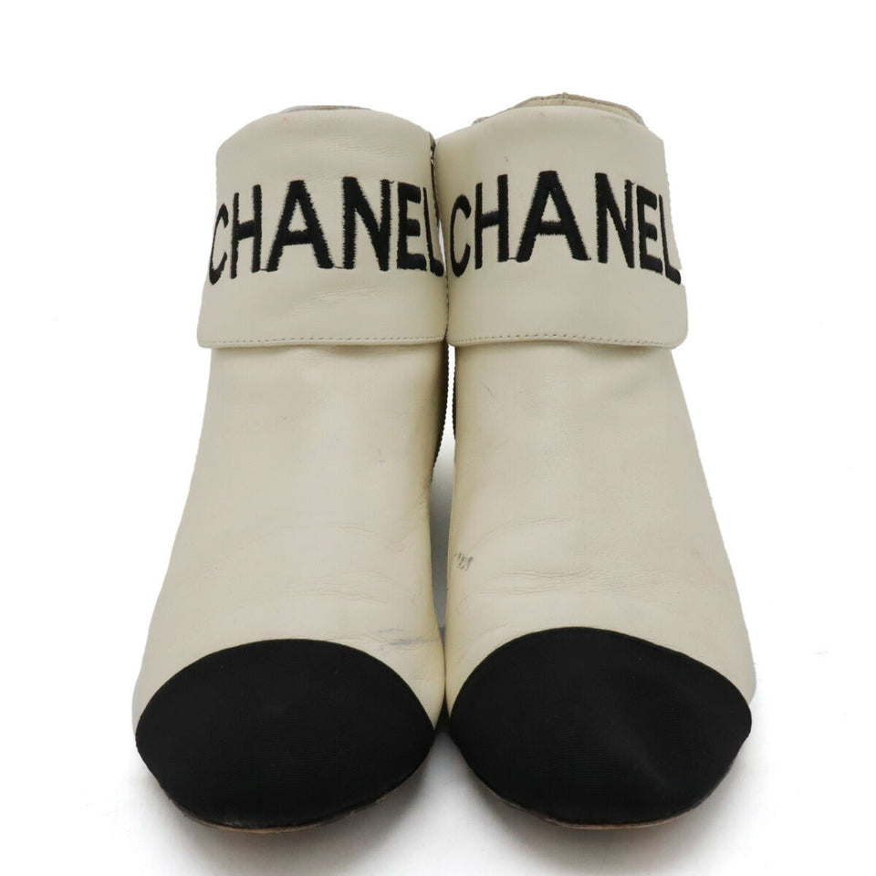 Chanel Fabric Leather Short Boots