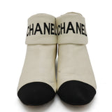 Chanel Fabric Leather Short Boots