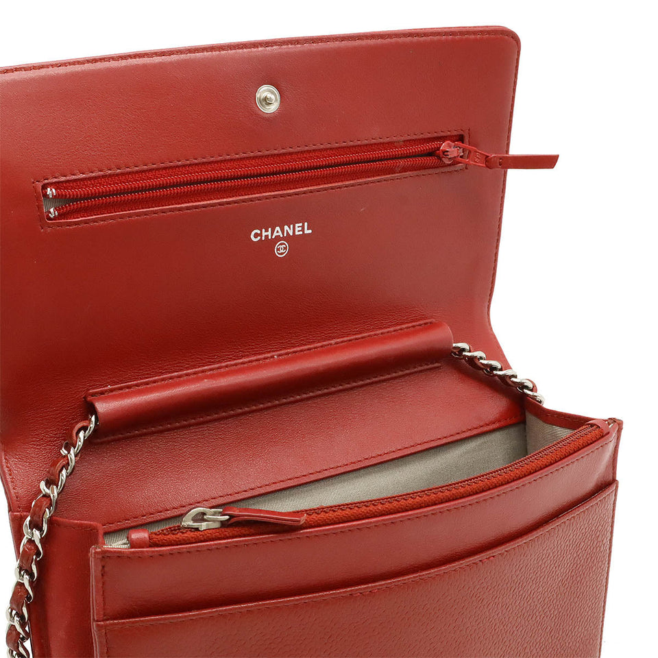 Chanel Coco Mark Caviar Chain Wallet Shoulder Bag