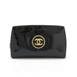 Chanel Patent Leather Make Up Coco Mark Long Wallet A47663