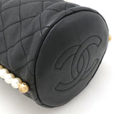 Chanel Leather Matelasse Coco Mark Pearl Chain Shoulder Bag AS2529