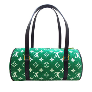 Louis Vuitton Papillon 30 Green Monogram Jacquard Velvet Handbag