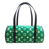 Louis Vuitton Papillon 30 Green Monogram Jacquard Velvet Handbag