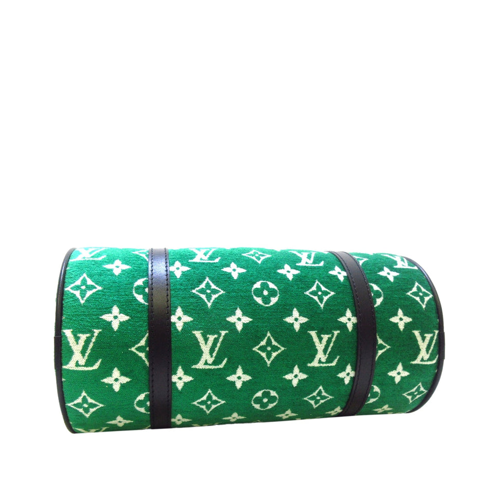 Louis Vuitton Papillon 30 Green Monogram Jacquard Velvet Handbag