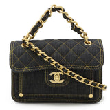 Chanel Denim Matelasse Coco Mark 2way Shoulder Bag AS4051