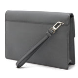 Prada Saffiano Clutch Bag 2way Bag Leather Grey