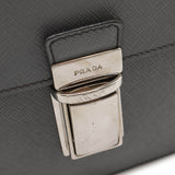 Prada Saffiano Clutch Bag 2way Bag Leather Grey