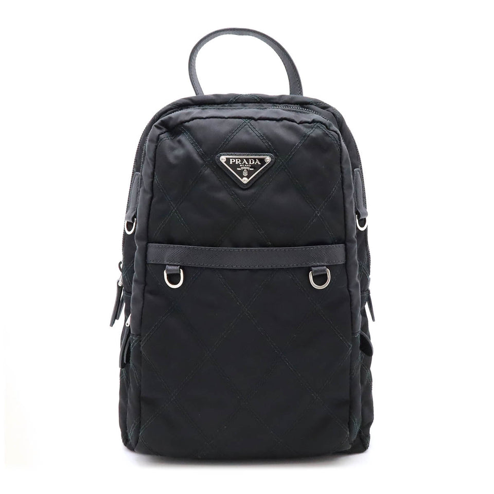 Prada Nylon Leather Quilting Mini Backpack 1B017